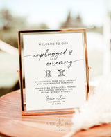 Minimalist Unplugged Ceremony Wedding Sign | Modern Unplugged Ceremony Sign