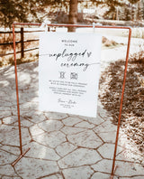Modern Unplugged Ceremony Wedding Sign | Minimalist Unplugged Ceremony Sign | Elegant Wedding Sign | Editable Template | M9