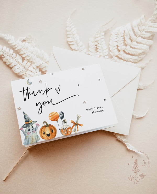 Halloween Thank You Card Template | Fall Thank You Card 