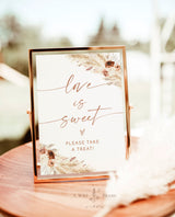 Boho Love is Sweet Please Take A Treat Sign | Pampas Grass Wedding Sign | Boho Love is Sweet | Printable Dessert Table Sign | A4