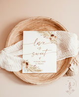 Boho Love is Sweet Please Take A Treat Sign | Pampas Grass Wedding Sign