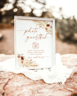Boho Photo Guestbook Sign | Pampas Grass Wedding Sign