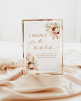 Boho Recipe Request Sign | Fall Bridal Shower Recipe Card Sign