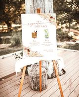 Signature Drinks Sign Template | Boho Signature Cocktail Sign