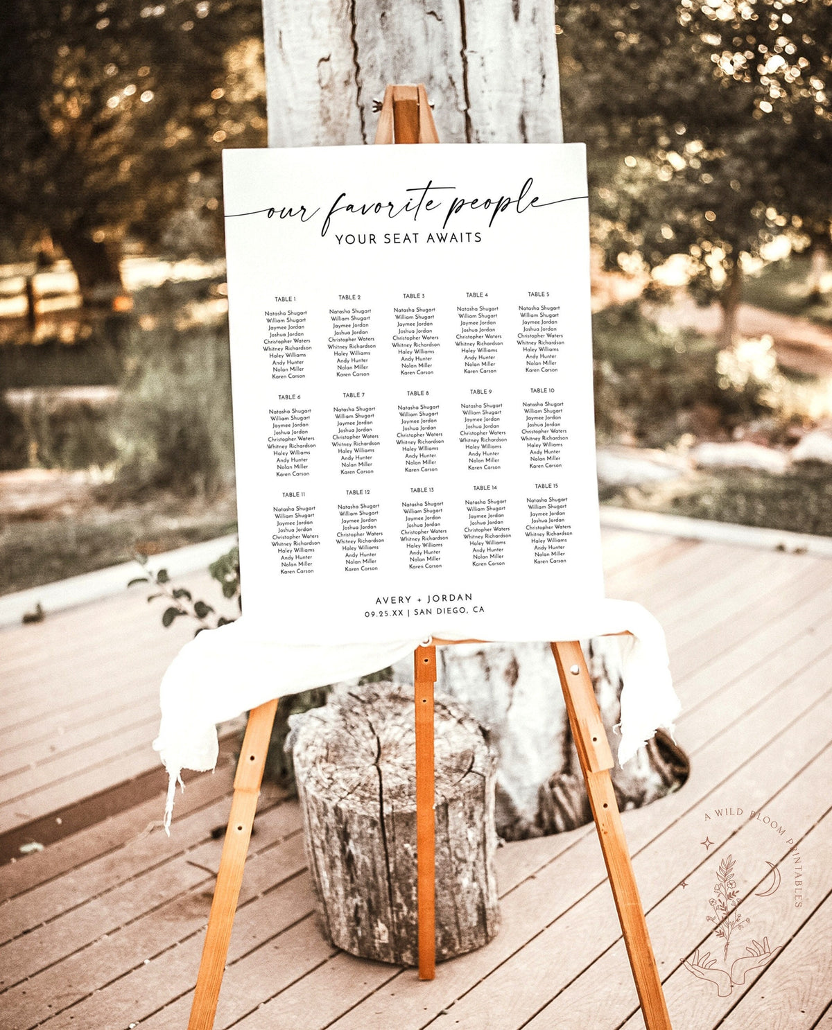 Modern Wedding Seating Chart | Minimalist Seating Chart