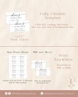Drink Ticket Template | Minimalist Drink Ticket