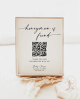 Honeymoon Fund QR Code Sign | Wedding Honeymoon Fund Sign 