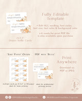 Fall Diaper Raffle Card Template | Diaper Raffle Ticket