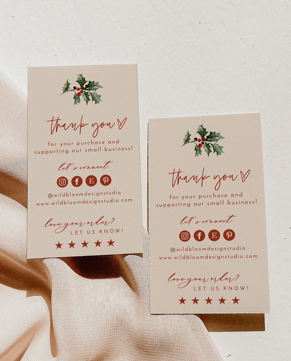 Boho Small Business Thank You Card | Winter Thank You Card Template 