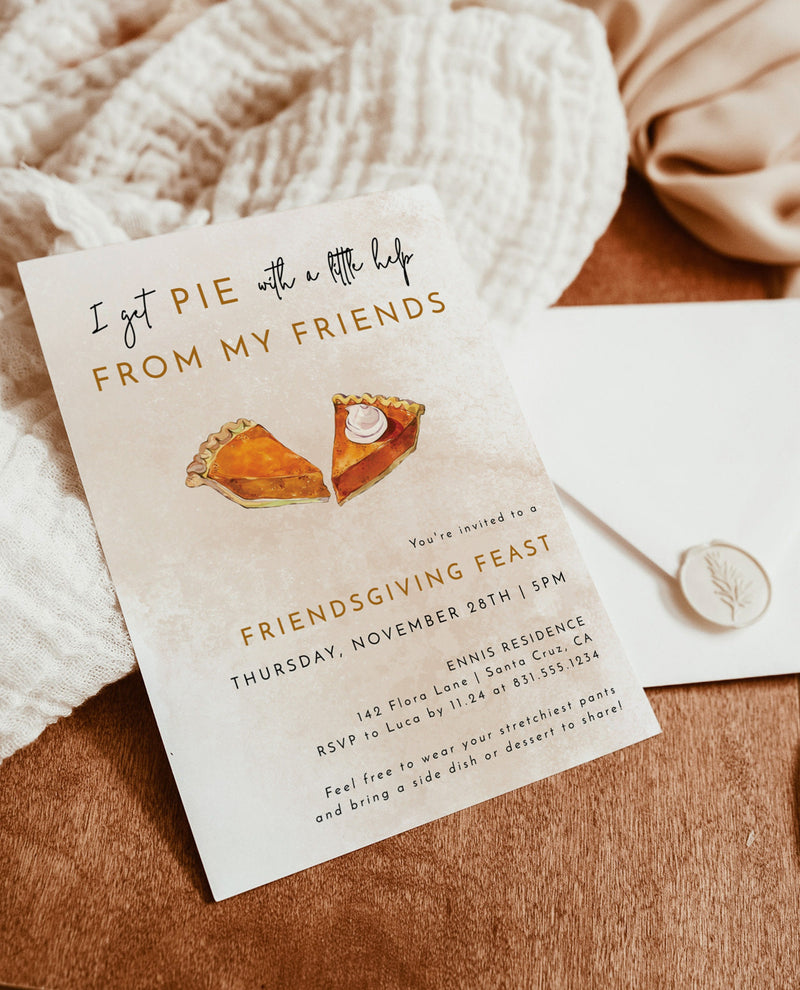 Funny Thanksgiving Invitation | Friendsgiving Dinner Invitation 
