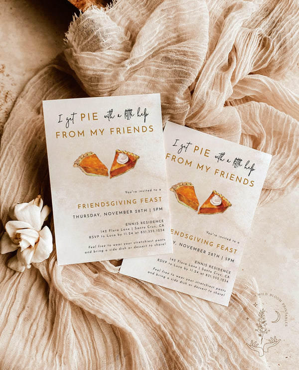 Funny Thanksgiving Invitation | Friendsgiving Dinner Invitation 