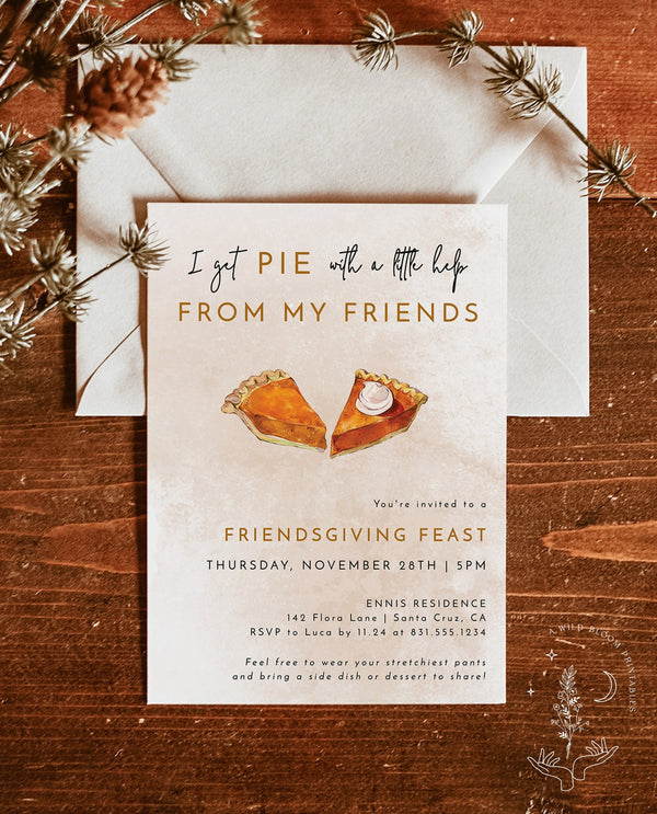 Funny Thanksgiving Invitation | Friendsgiving Dinner Invitation 