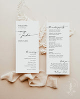 Minimalist Wedding Program | Winter Wedding