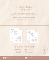 Minimalist Wedding Program Poster | Boho Wedding Program Sign