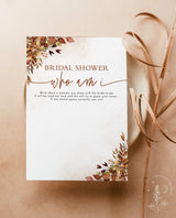Bridal Shower Memory Game | Fall Bridal Shower Game 