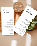 Modern Wedding Menu | Minimalist Wedding Menu