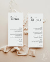 Modern Wedding Menu | Minimalist Wedding Menu