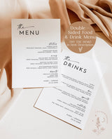 Modern Wedding Menu | Minimalist Wedding Menu