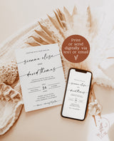 Modern Wedding Invitation Template | Editable Minimalist Wedding Invite