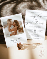 Minimalist Wedding Invitation Template | Editable Modern Wedding Invite | Minimalist Wedding Invite | Photo Wedding Invitation | M9