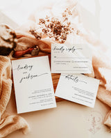 Modern Wedding Invitation Suite Template | Editable Minimalist Wedding Invite