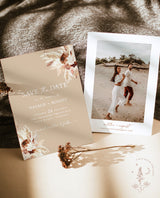 Beige Save the Date | Boho Save the Date