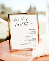 Minimalist Dessert Menu Sign | Love at First Bite