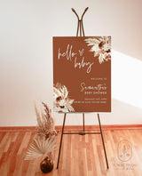 Boho Baby Shower Welcome Sign | Pampas Grass Baby Shower Welcome Poster
