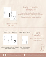 Minimalist Wedding Table Numbers | Modern Wedding Table Number