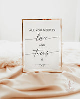 Love and Tacos Sign Template | Taco Bar Sign