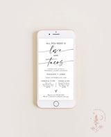 Minimalist Rehearsal Dinner Evite | Digital Rehearsal Text Invite