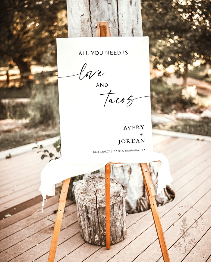 All You Need is Love and Tacos Sign | Minimalist Love & Tacos