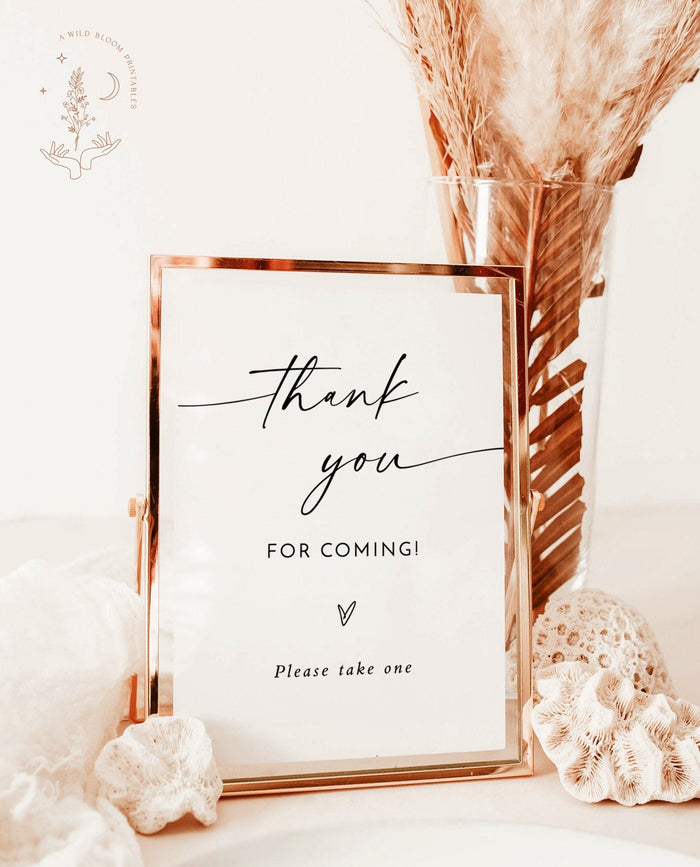 Modern Favors Sign | Minimalist Wedding Favors Sign Template