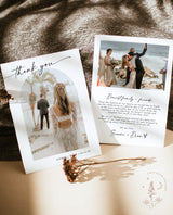 Photo Thank You Card | Boho Modern Wedding Thank You Card