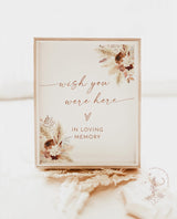 Wish You Were Here Sign | In Loving Memory Sign | Forever in Our Hearts Wedding Sign | Wedding Memorial Candle Sign | Editable Sign | A4