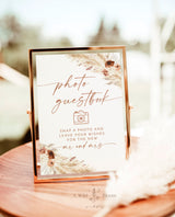 Boho Photo Guestbook Sign | Pampas Grass Wedding Sign