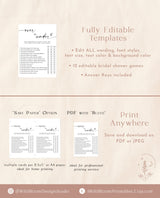 Minimalist Bridal Shower Games Bundle | Bridal Shower Games