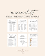 Minimalist Bridal Shower Games Bundle | Bridal Shower Games