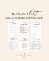 Minimalist Bridal Shower Games Bundle | Bridal Shower Games