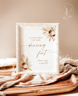 Boho Flip Flop Sign | Pampas Grass Wedding Dancing Feet Sign