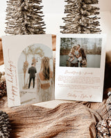 Happy Holidays Card Template | Boho Newlywed Christmas Card | Minimalist Christmas Card | Wedding Thank You Card | Editable Template M9