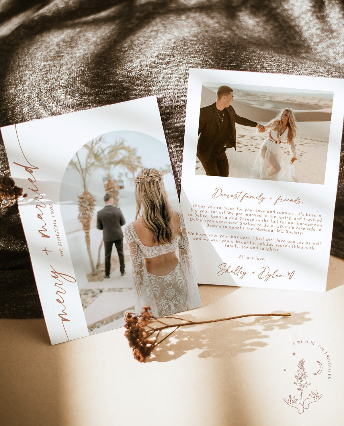 Merry and Married Christmas Card | Minimalist Christmas Photo Card