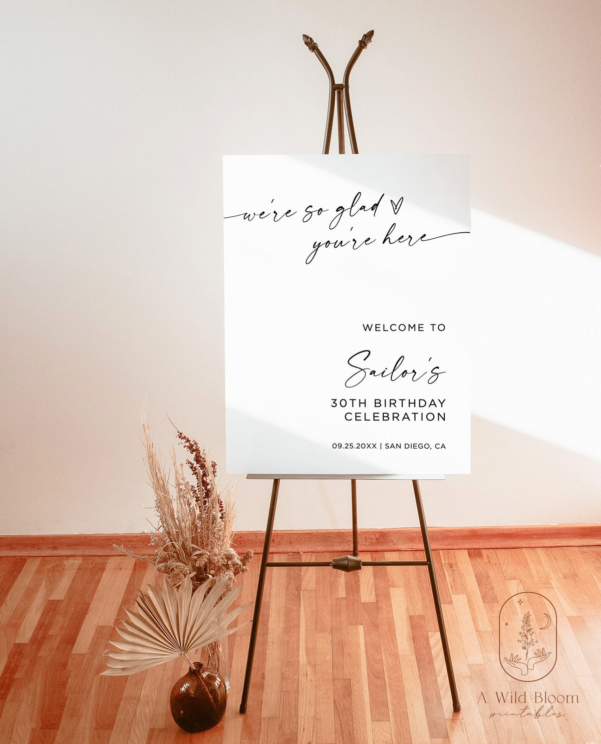 Birthday Party Welcome Sign | Modern Birthday Welcome Sign