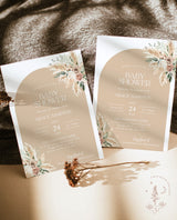 Boho Baby Shower Invitation | Pampas Grass Baby Shower Invite