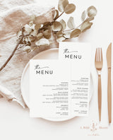 Minimalist Wedding Menu | Modern Wedding Dinner Menu