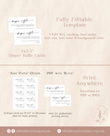 Diaper Raffle Card | Modern Minimalist Diaper Raffle Ticket