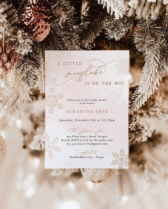 Winter Baby Shower Invitation Template | Girl Baby Shower Invite
