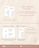 Modern Wedding Menu | Minimalist Wedding Menu