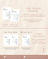 Modern Wedding Menu | Minimalist Wedding Menu