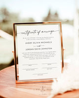 Certificate of Marriage Template | Minimalist Wedding Certificate
